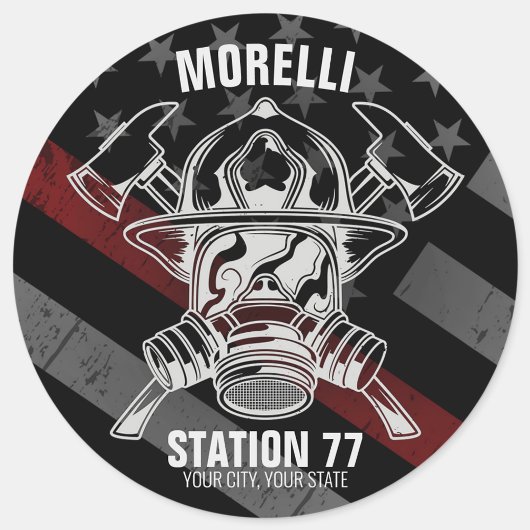 Douanenaam Brandweerpost Ronde Sticker