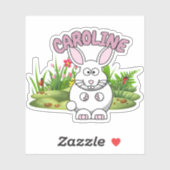 Douanenaam Bunny Boerderij Cartoon Dier Sticker (Vel)