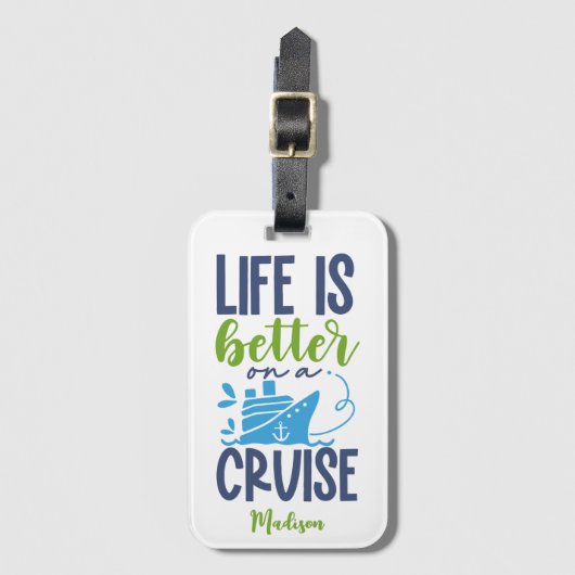 Douanenaam Cruise Bagagelabel (Voorkant (verticaal))