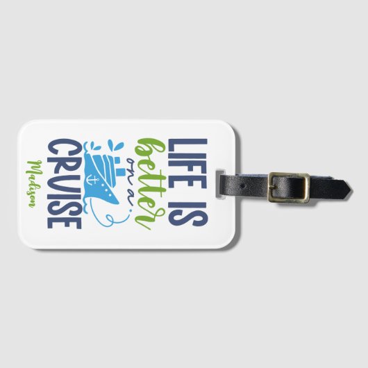 Douanenaam Cruise Bagagelabel (Voorkant (horizontaal))