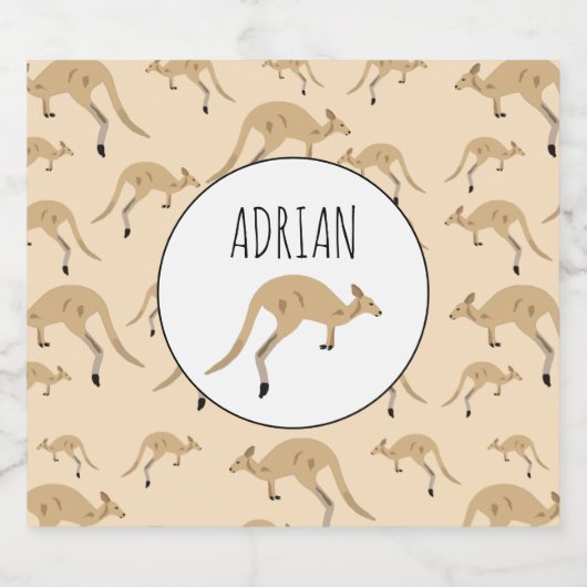 Douanenaam Cute Australian Kangaroo Pattern Bier Etiket (Enkel label)