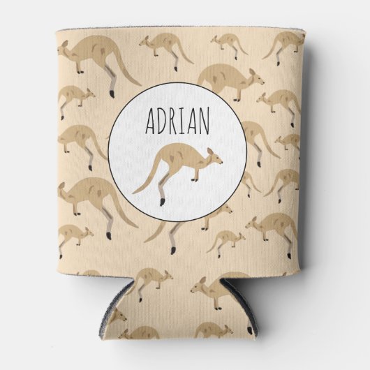 Douanenaam Cute Australian Kangaroo Pattern Blikjeskoeler (Voorkant)