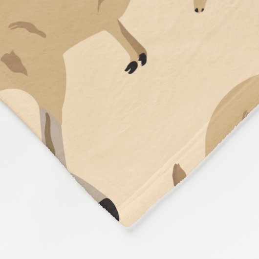 Douanenaam Cute Australian Kangaroo Pattern Fleece Deken (Hoek)