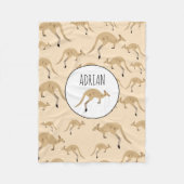 Douanenaam Cute Australian Kangaroo Pattern Fleece Deken (Voorkant)
