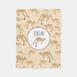 Douanenaam Cute Australian Kangaroo Pattern Fleece Deken