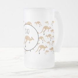 Douanenaam Cute Australian Kangaroo Pattern Matglas Bierpul