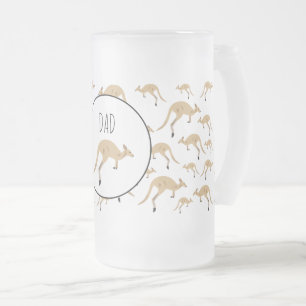 Douanenaam Cute Australian Kangaroo Pattern Matglas Bierpul