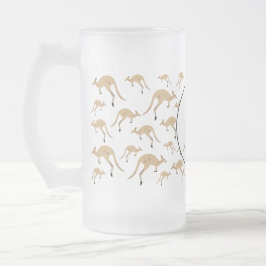 Douanenaam Cute Australian Kangaroo Pattern Matglas Bierpul (Links)