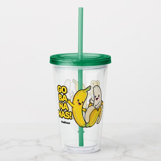 Douanenaam Cute Bananas Acryl Drinkbeker (Voorkant)