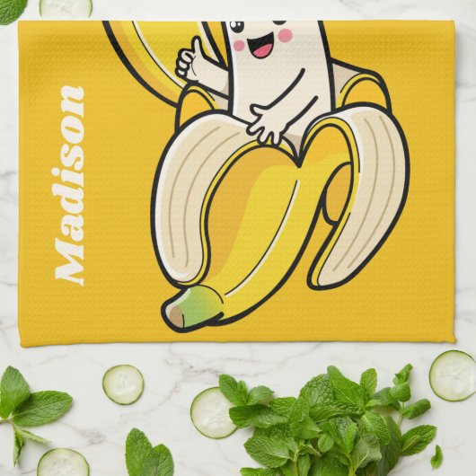 Douanenaam Cute Bananas Theedoek (Gevouwen)