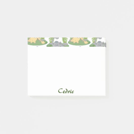 Douanenaam Cute Funny Animal Dinosaur Pattern Post-it® Notes (Voorkant)