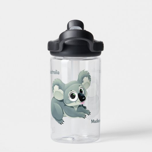 Douanenaam Cute Koala Waterfles (Achterkant)