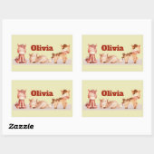 Douanenaam Cute Little Horse Animal Rechthoekige Sticker (Vel)