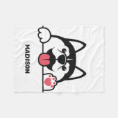Douanenaam Cute Siberian Husky Fleece Deken (Voorkant (Horizontaal))