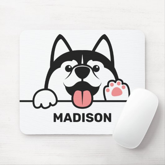 Douanenaam Cute Siberian Husky Muismat (Met muis)