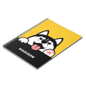 Douanenaam Cute Siberian Husky Notitieboek (Linkerzijde)
