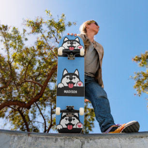 Douanenaam Cute Siberian Husky Persoonlijk Skateboard