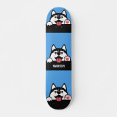 Douanenaam Cute Siberian Husky Persoonlijk Skateboard (Voorkant)