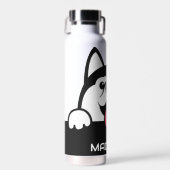 Douanenaam Cute Siberian Husky Waterfles (Voorkant)