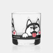 Douanenaam Cute Siberian Husky Whisky Glas (Achterkant)