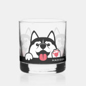 Douanenaam Cute Siberian Husky Whisky Glas (Links)