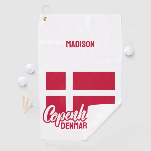 Douanenaam Denemarken Vlag Golfhanddoek (Insitu)