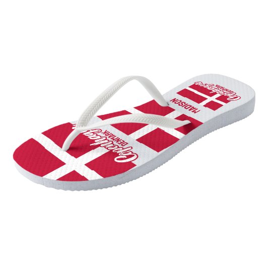 Douanenaam Denemarken Vlag Teenslippers (Schuin)