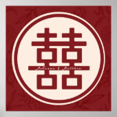 Douanenaam Dubbel Geluk Chinees Huwelijk Poster (Voorkant)
