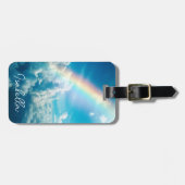 Douanenaam Esthetische Regenboog en Wolken Bagagelabel (Voorkant horizontaal)
