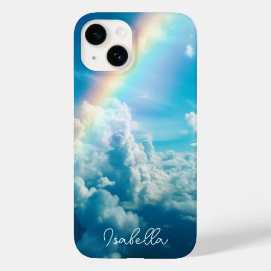 Douanenaam Esthetische Regenboog en Wolken Case-Mate iPhone Case (Achterkant)