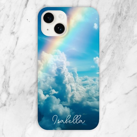 Douanenaam Esthetische Regenboog en Wolken Case-Mate iPhone Case
