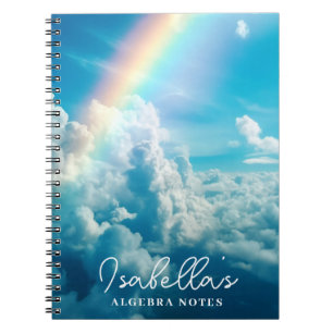Douanenaam Esthetische Regenboog en Wolken Notitieboek