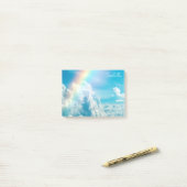 Douanenaam Esthetische Regenboog en Wolken Post-it® Notes (Op bureau)