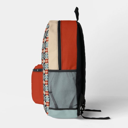 Douanenaam Floral Japans Patroon Bedrukte Rugzak (Rechts)