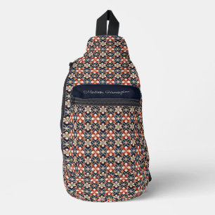 Douanenaam Floral Japans Patroon Sling Bag