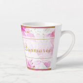  douanenaam Floral Pink en Gold Latte Mok (Rechts)