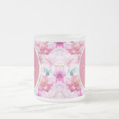  douanenaam Floral Pink en Gold Matglas Koffiemok (Center)