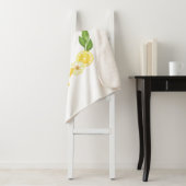 Douanenaam Geel Citroen Citrus Bloemen Baby Naam Sherpa Deken (In situ)