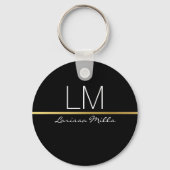 douanenaam . gepersonaliseerd zwart sleutelhanger (Voorkant)