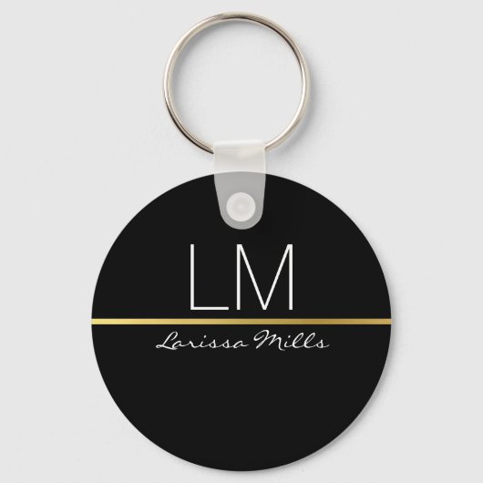 douanenaam . gepersonaliseerd zwart sleutelhanger (Voorkant)