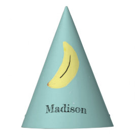 Douanenaam geschilderd banaan op blauw feesthoedjes