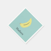 Douanenaam geschilderd banaan op blauw servet (Hoek)