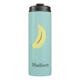 Douanenaam geschilderd banaan op blauw thermosbeker