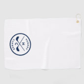 Douanenaam Golfclubs, Wit en Blauw Golfhanddoek (Horizontaal)