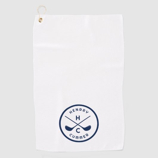 Douanenaam Golfclubs, Wit en Blauw Golfhanddoek (Voorkant)