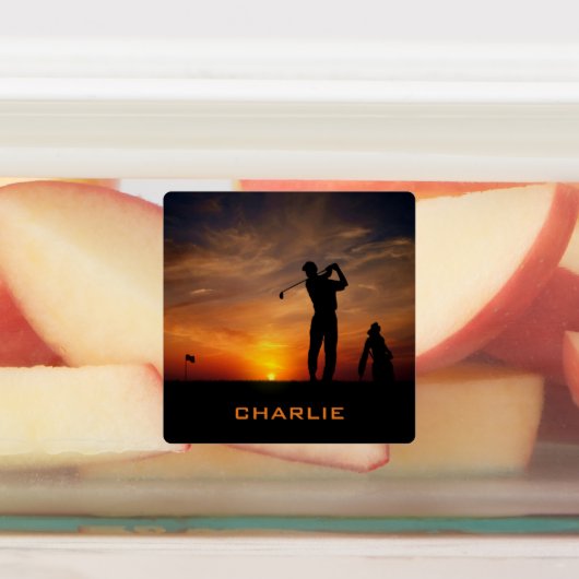 douanenaam Golfer Sunset Labels (Aangebracht)