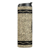 Douanenaam Gouden Glitter Crayon Thermische Tumble Thermosbeker (Gedraaid links)