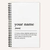 Douanenaam Grappig Woordenboek Definitie Modern Notitieboek (Voorkant)