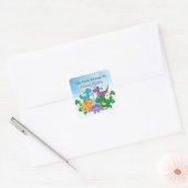 Douanenaam Grappige Dinosaurus, verlaat 4de Rang Vierkante Sticker (Envelop)