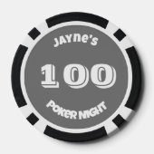 Douanenaam Grijs Monochroom Poker Chips (Achterkant)